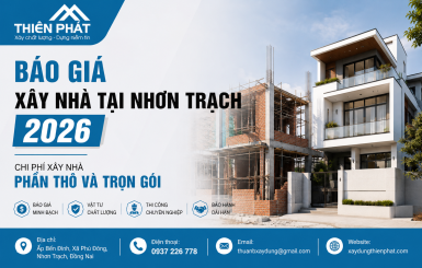 Báo Giá Xây Nhà Tại Nhơn Trạch 2026: Chi Phí Xây Nhà Phần Thô Và Trọn Gói